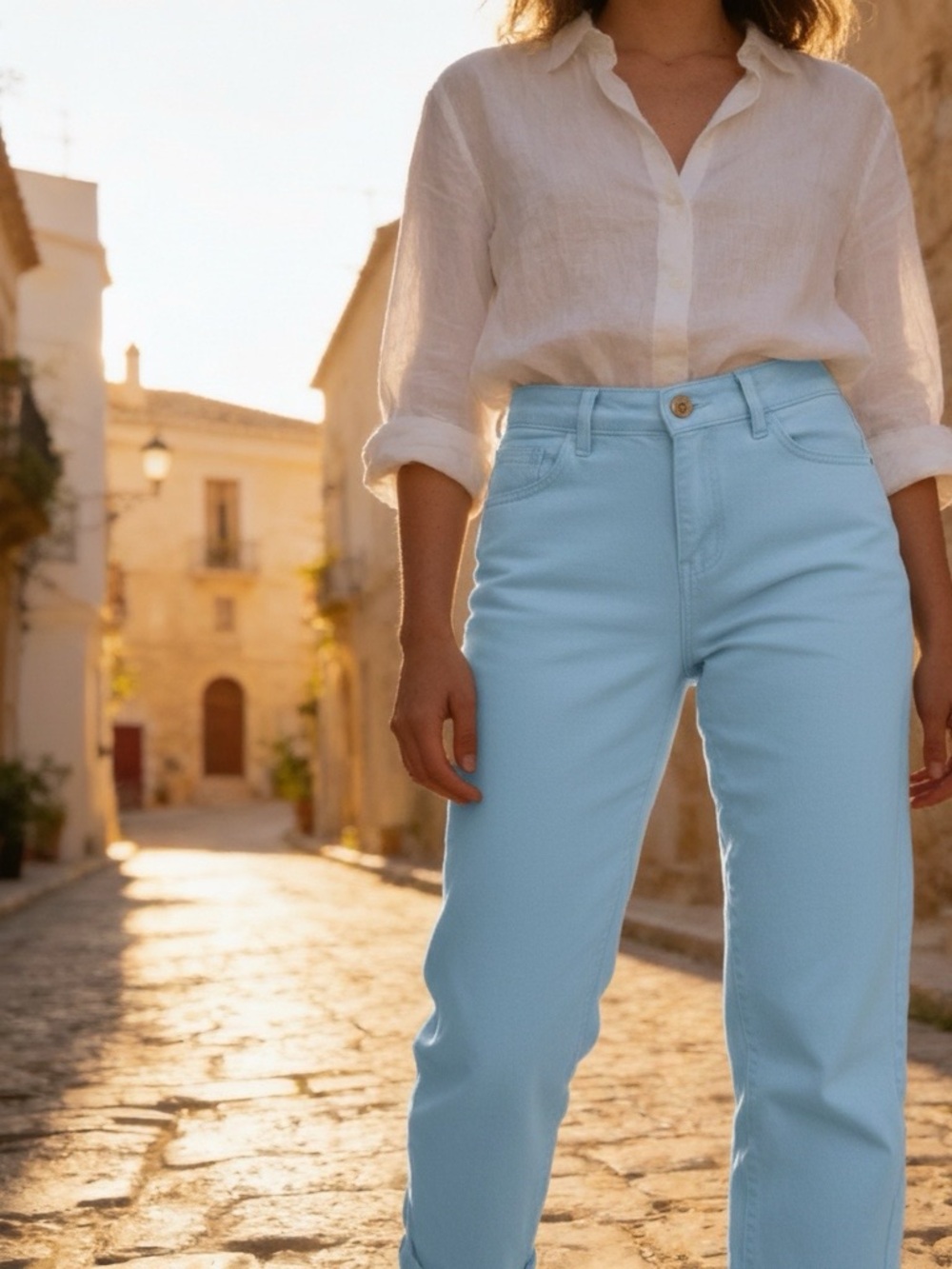 Talbots Simply Flattering Ankle Jeans Light Blue Stretch Petite 12P
